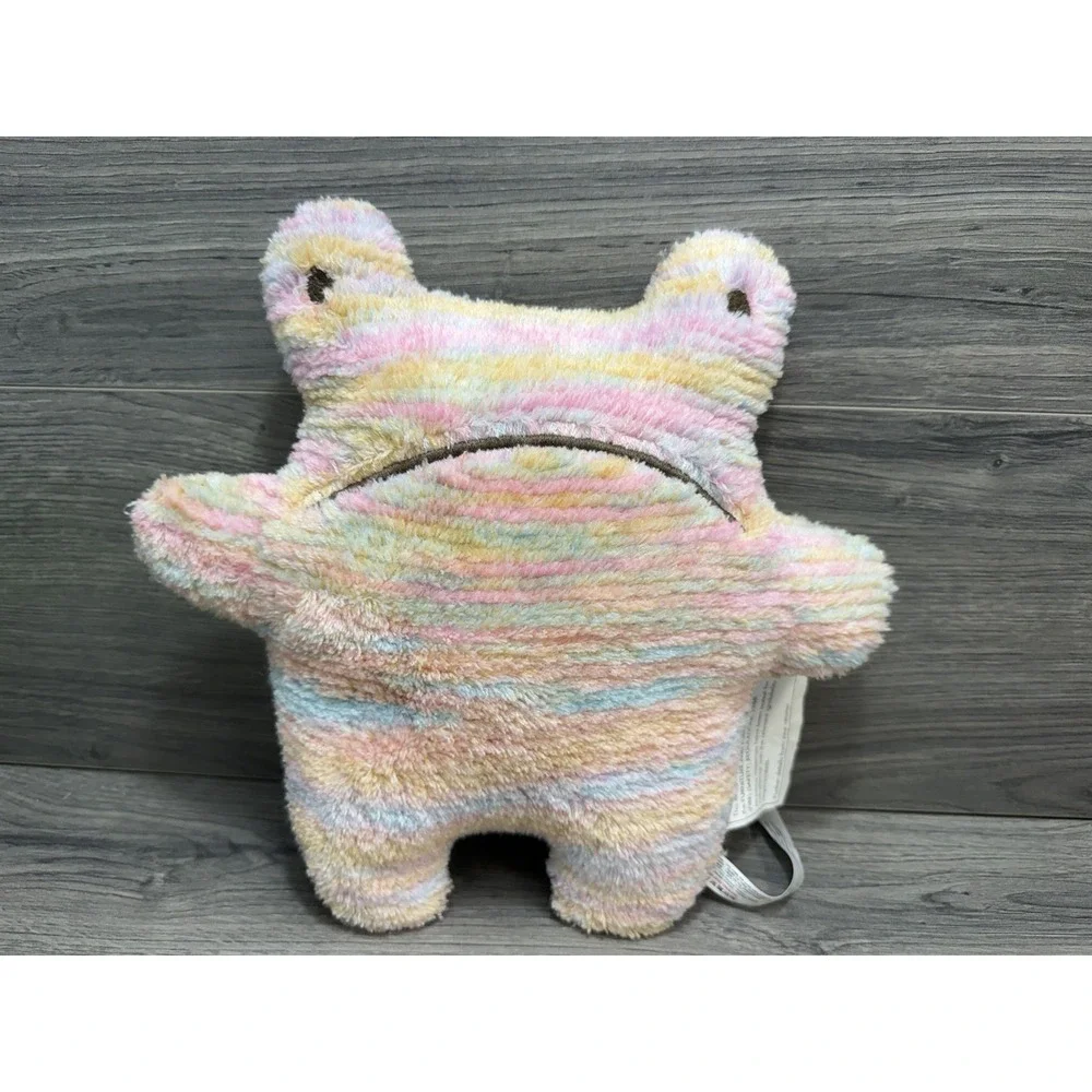Urban Outfitters Grumpy Frog Cushion Pillow Plush Multi Colored Striped 11